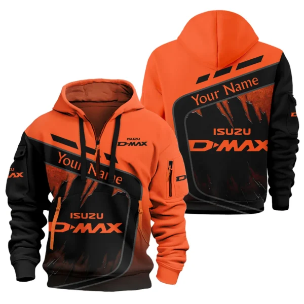 Isuzu D-MAX Ute Exclusive Logo Hoodie Half Zipper QTVA170625UTE01ID - Orange - Image 3
