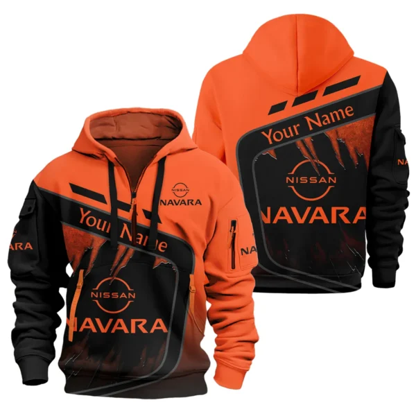 Nissan Navara Ute Exclusive Logo Hoodie Half Zipper QTVA170625UTE01NNA - Orange - Image 3