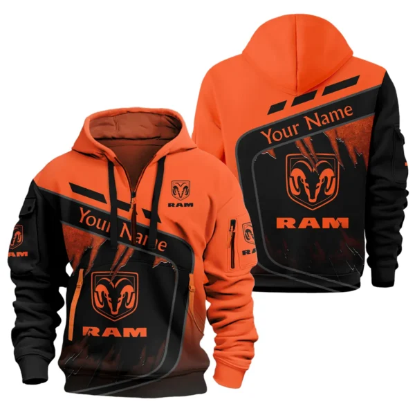 RAM Trucks Ute Exclusive Logo Hoodie Half Zipper QTVA170625UTE01RAM - Orange - Image 3