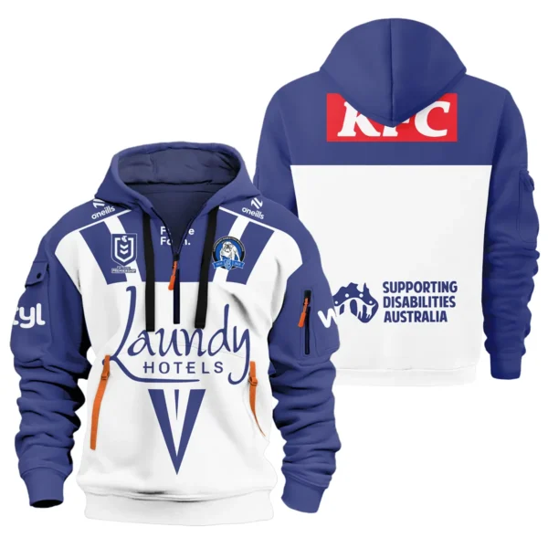 Canterbury-Bankstown Bulldogs NRL Exclusive Logo Hoodie Half Zipper QTVA050625NRL01CBY-HDF