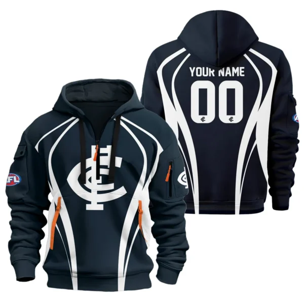 Carlton Blues AFL Exclusive Logo Hoodie Half Zipper QTVA250625AFL03CARL-HDF