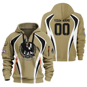 Collingwood Magpies AFL Exclusive Logo Hoodie Half Zipper QTVA250625AFL03COLL-HDF