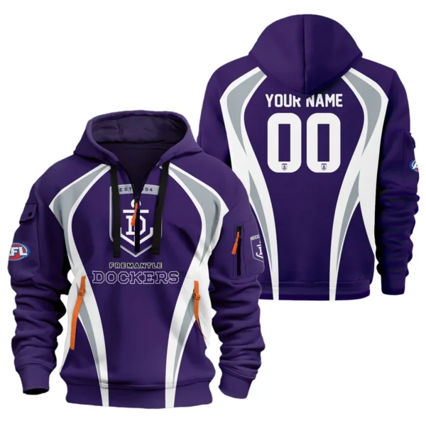 Fremantle Dockers AFL Exclusive Logo Hoodie Half Zipper QTVA250625AFL03FRE-HDF