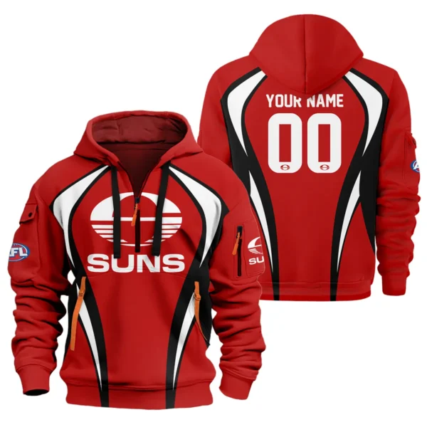 Gold Coast SUNS AFL Exclusive Logo Hoodie Half Zipper QTVA250625AFL03GCFC-HDF