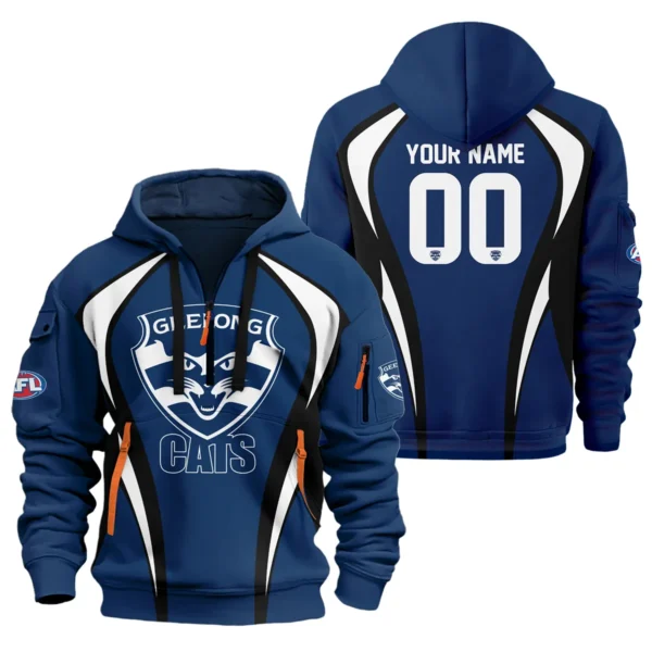 Geelong Cats AFL Exclusive Logo Hoodie Half Zipper QTVA250625AFL03GEEL-HDF