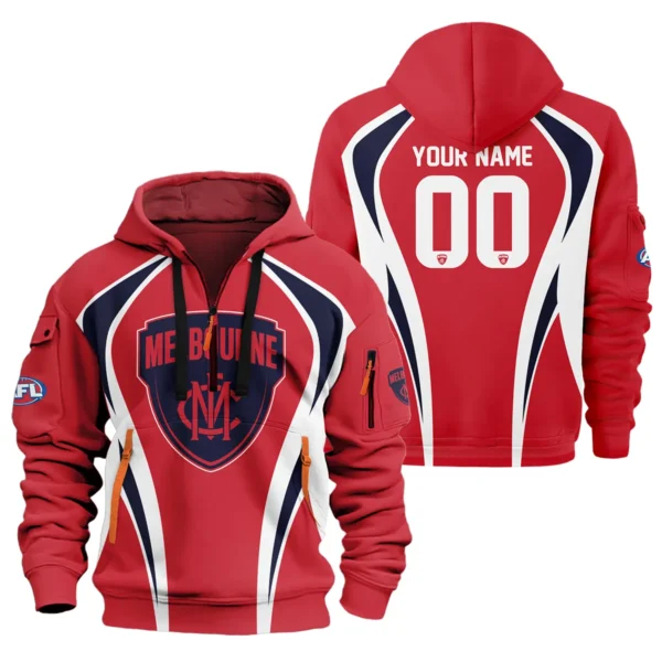 Melbourne Demons AFL Exclusive Logo Hoodie Half Zipper QTVA250625AFL03MELB-HDF