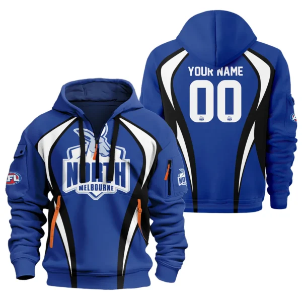 North Melbourne Kangaroos AFL Exclusive Logo Hoodie Half Zipper QTVA250625AFL03NMFC-HDF