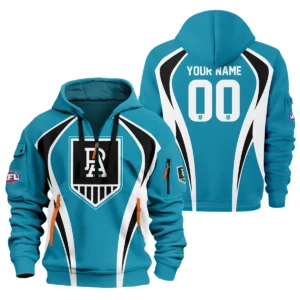 Port Adelaide Power AFL Exclusive Logo Hoodie Half Zipper QTVA250625AFL03PORT-HDF