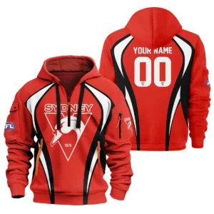 Sydney Swans AFL Exclusive Logo Hoodie Half Zipper QTVA250625AFL03SYD-HDF