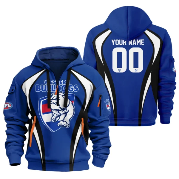Western Bulldogs AFL Exclusive Logo Hoodie Half Zipper QTVA250625AFL03WB-HDF