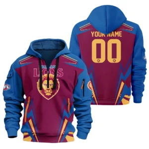 Brisbane Lions AFL Exclusive Logo Hoodie Half Zipper QTVA270625AFL04BL-HDF