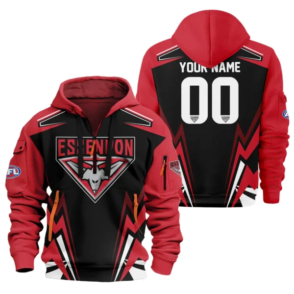 Essendon Bombers AFL Exclusive Logo Hoodie Half Zipper QTVA270625AFL04ESS-HDF