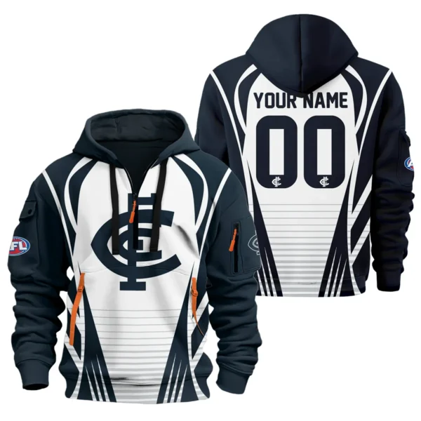 Carlton Blues AFL Exclusive Logo Hoodie Half Zipper QTVA280625AFL05CARL-HDF