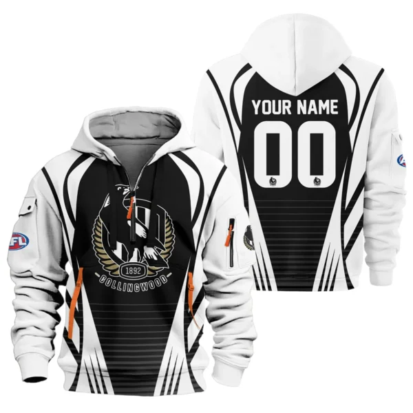 Collingwood Magpies AFL Exclusive Logo Hoodie Half Zipper QTVA280625AFL05COLL-HDF