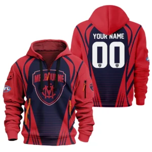 Melbourne Demons AFL Exclusive Logo Hoodie Half Zipper QTVA280625AFL05MELB-HDF