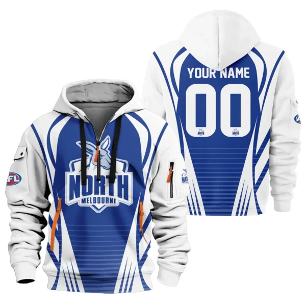 North Melbourne Kangaroos AFL Exclusive Logo Hoodie Half Zipper QTVA280625AFL05NMFC-HDF