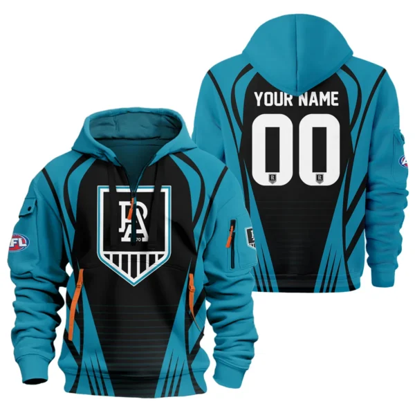 Port Adelaide Power AFL Exclusive Logo Hoodie Half Zipper QTVA280625AFL05PORT-HDF