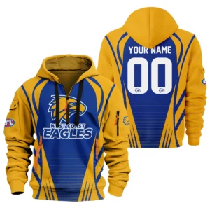 West Coast Eagles AFL Exclusive Logo Hoodie Half Zipper QTVA280625AFL05WCE-HDF