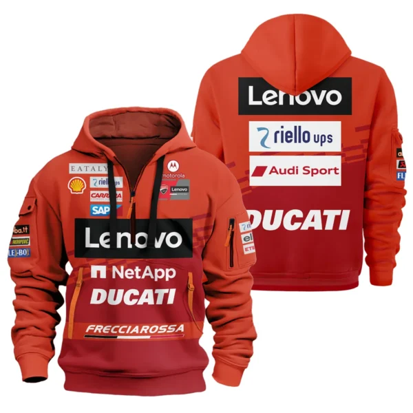 Ducati Lenovo Team Exclusive Logo Hoodie Half Zipper QTVAGP060625A2DUC-HDF