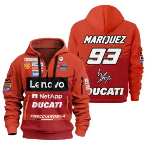 Marc Márquez Ducati Lenovo Team Exclusive Logo Hoodie Half Zipper QTVAGP060625A4DUC-HDF