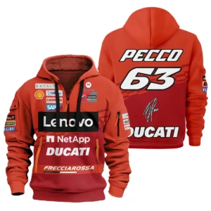 Francesco Bagnaia Ducati Lenovo Team Exclusive Logo Hoodie Half Zipper QTVAGP060625A5DUC-HDF