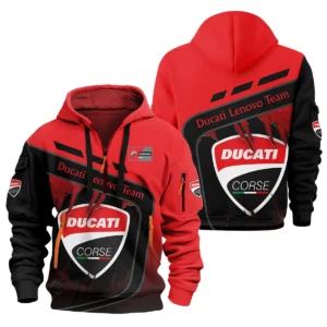 Ducati Lenovo Team Exclusive Logo Hoodie Half Zipper QTVAGP060625A8DUC-HDF