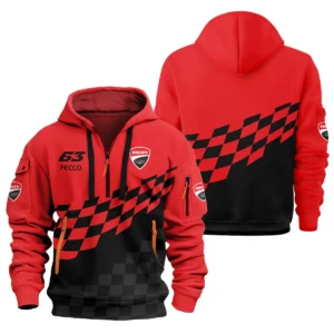 Francesco Bagnaia Ducati Lenovo Team Exclusive Logo Hoodie Half Zipper QTVAGP100625A9DUC-HDF