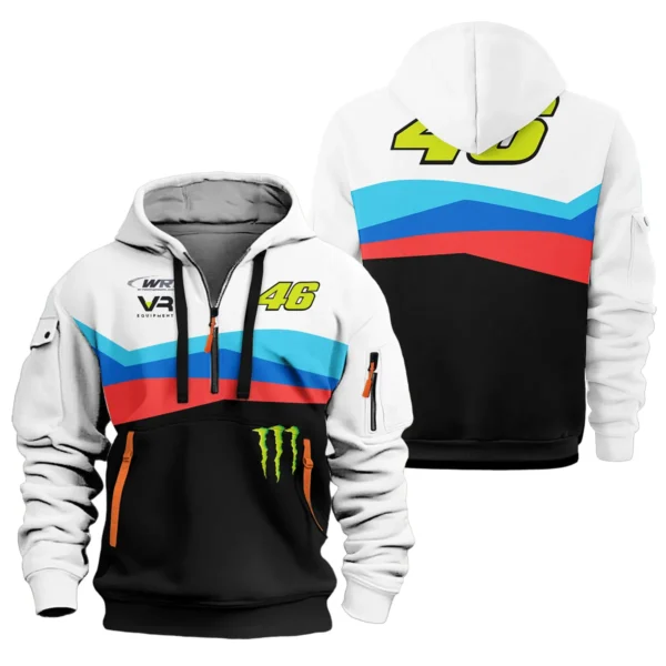 VR46 Racing Team Exclusive Logo Hoodie Half Zipper QTVAGP120625A18VR46-HDF