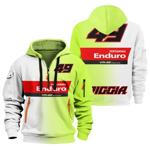 VR46 Racing Team Exclusive Logo Hoodie Half Zipper QTVAGP130625A22VR46-HDF