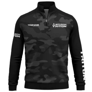 Mitsubishi Triton Exclusive Logo Quarter Zip Sweatshirt Ute QTUT020625A1MT - Black