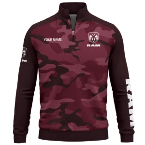 RAM Trucks Exclusive Logo Quarter Zip Sweatshirt Ute QTUT020625A1RAM - Marron