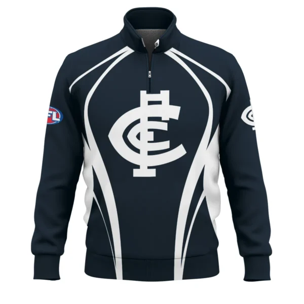 Carlton Blues AFL Exclusive Logo Quarter-Zip Sweatshirt QTVA250625AFL03CARL-QTZ - Image 2