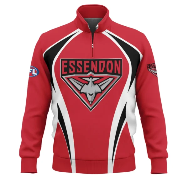 Essendon Bombers AFL Exclusive Logo Quarter-Zip Sweatshirt QTVA250625AFL03ESS-QTZ - Image 2