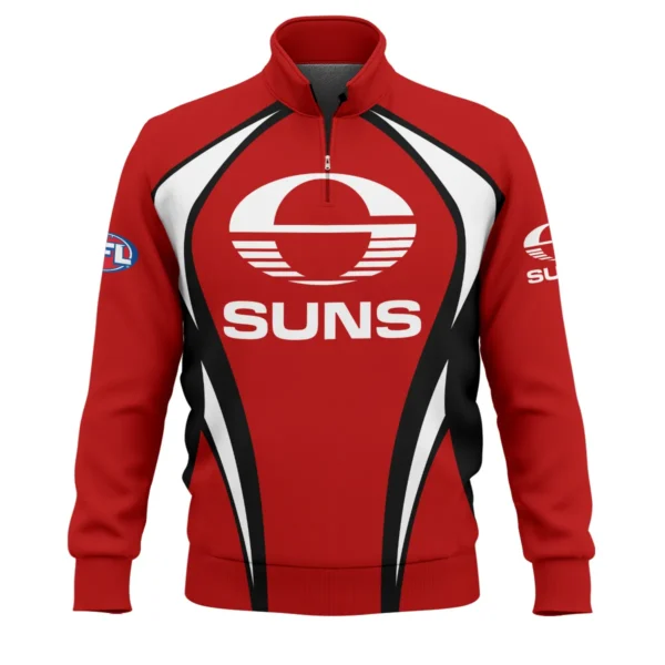 Gold Coast SUNS AFL Exclusive Logo Quarter-Zip Sweatshirt QTVA250625AFL03GCFC-QTZ - Image 2