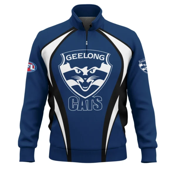 Geelong Cats AFL Exclusive Logo Quarter-Zip Sweatshirt QTVA250625AFL03GEEL-QTZ - Image 2