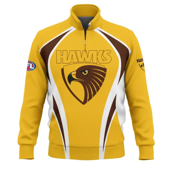Hawthorn Hawks AFL Exclusive Logo Quarter-Zip Sweatshirt QTVA250625AFL03HAW-QTZ - Image 2