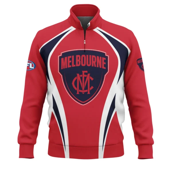 Melbourne Demons AFL Exclusive Logo Quarter-Zip Sweatshirt QTVA250625AFL03MELB-QTZ - Image 2