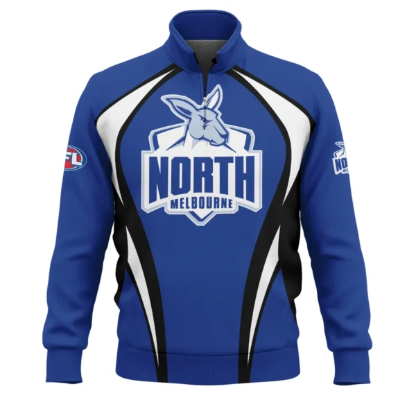 North Melbourne Kangaroos AFL Exclusive Logo Quarter-Zip Sweatshirt QTVA250625AFL03NMFC-QTZ - Image 2