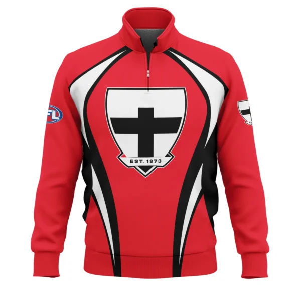 St Kilda Saints AFL Exclusive Logo Quarter-Zip Sweatshirt QTVA250625AFL03STK-QTZ - Image 2