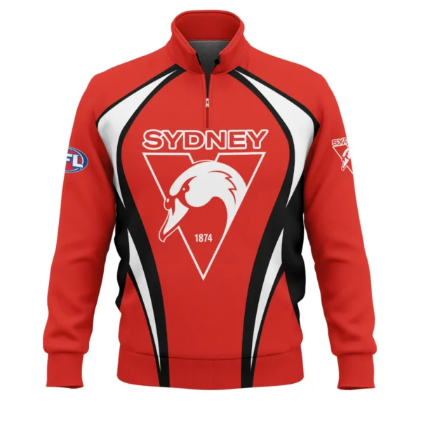 Sydney Swans AFL Exclusive Logo Quarter-Zip Sweatshirt QTVA250625AFL03SYD-QTZ - Image 2