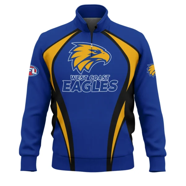 West Coast Eagles AFL Exclusive Logo Quarter-Zip Sweatshirt QTVA250625AFL03WCE-QTZ - Image 2