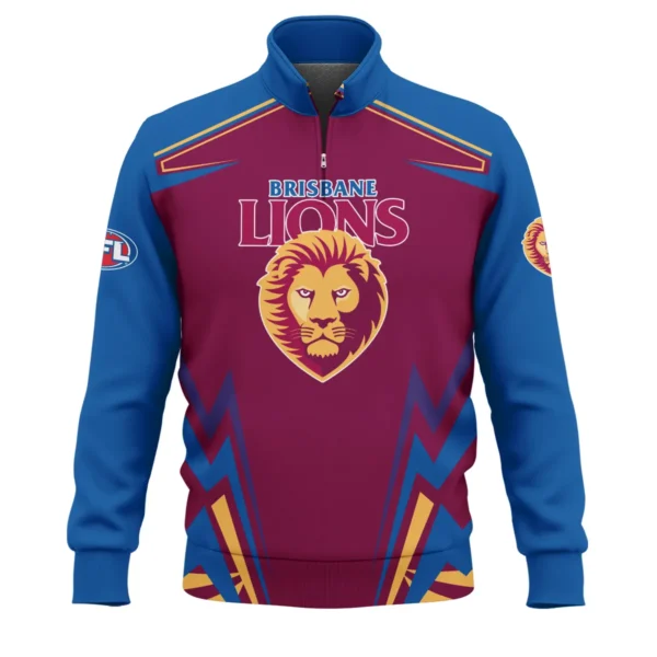Brisbane Lions AFL Exclusive Logo Quarter-Zip Sweatshirt QTVA270625AFL04BL-QTZ - Image 2
