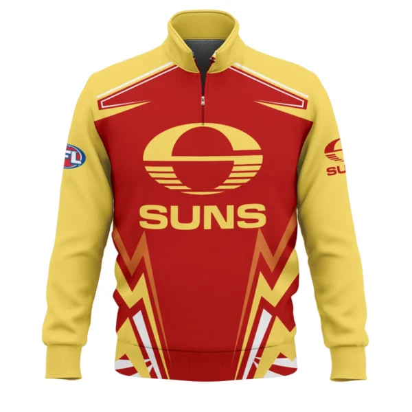 Gold Coast SUNS AFL Exclusive Logo Quarter-Zip Sweatshirt QTVA270625AFL04GCFC-QTZ - Image 2