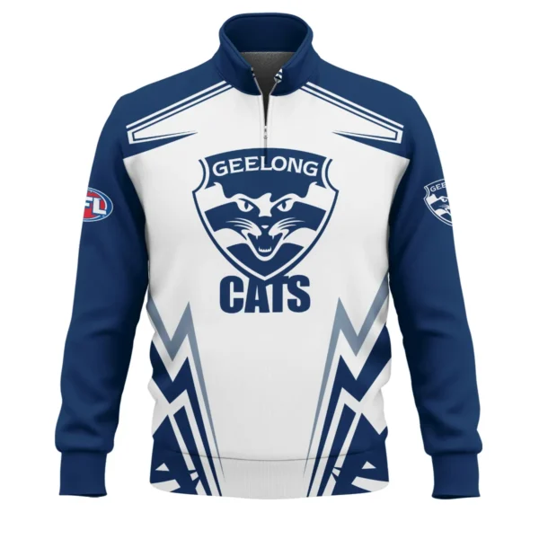 Geelong Cats AFL Exclusive Logo Quarter-Zip Sweatshirt QTVA270625AFL04GEEL-QTZ - Image 2