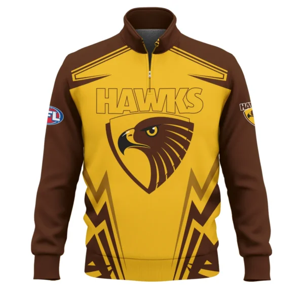Hawthorn Hawks AFL Exclusive Logo Quarter-Zip Sweatshirt QTVA270625AFL04HAW-QTZ - Image 2