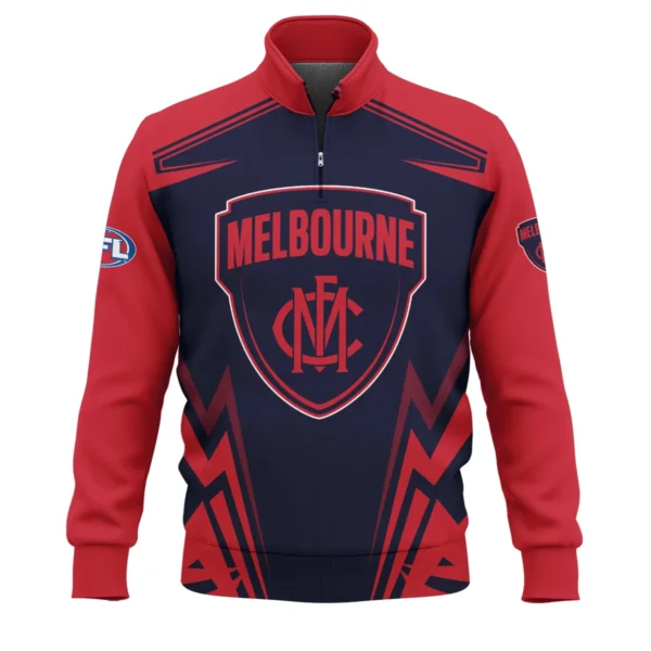 Melbourne Demons AFL Exclusive Logo Quarter-Zip Sweatshirt QTVA270625AFL04MELB-QTZ - Image 2