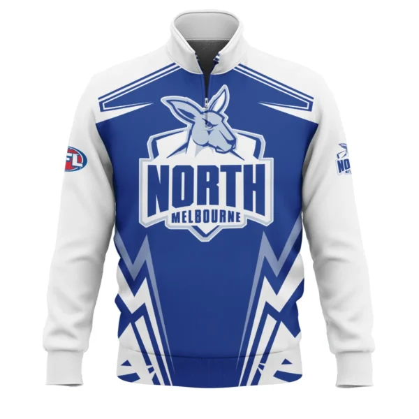 North Melbourne Kangaroos AFL Exclusive Logo Quarter-Zip Sweatshirt QTVA270625AFL04NMFC-QTZ - Image 2