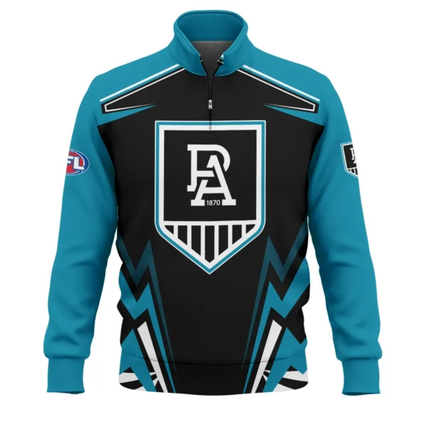 Port Adelaide Power AFL Exclusive Logo Quarter-Zip Sweatshirt QTVA270625AFL04PORT-QTZ - Image 2