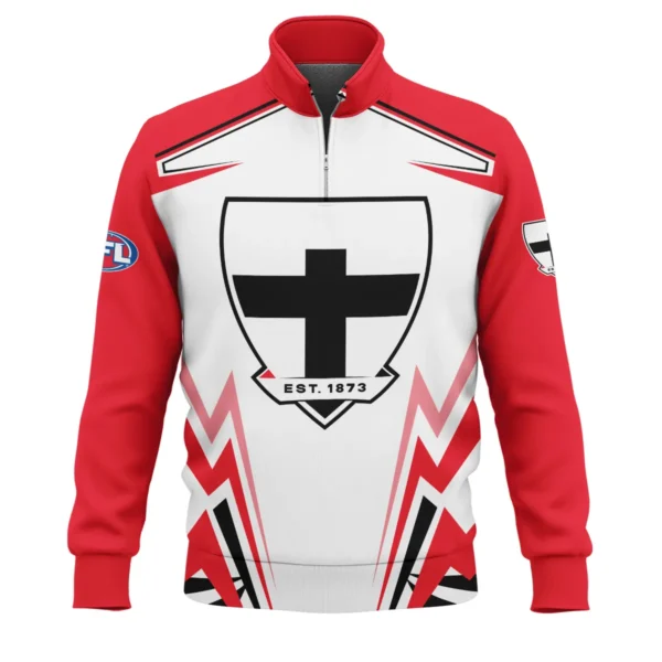 St Kilda Saints AFL Exclusive Logo Quarter-Zip Sweatshirt QTVA270625AFL04STK-QTZ - Image 2