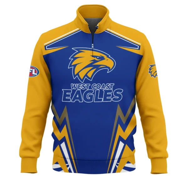 West Coast Eagles AFL Exclusive Logo Quarter-Zip Sweatshirt QTVA270625AFL04WCE-QTZ - Image 2